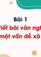 Bài 1 - Viết Viết bài văn nghị luận về một vấn đề xã hội